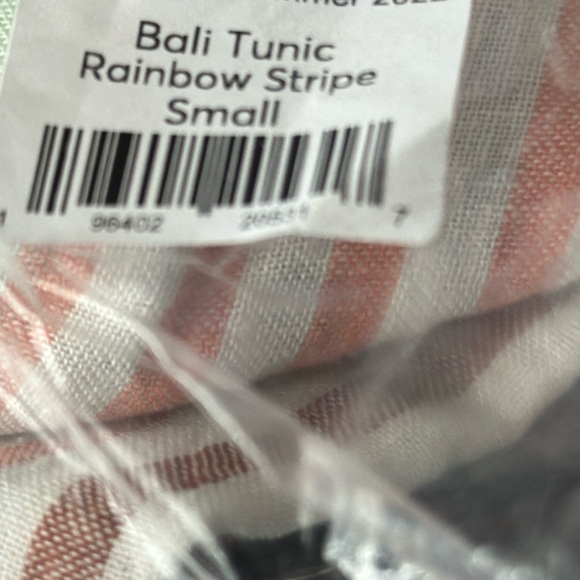 Marine Layer Bali Tunic Top Linen Blend Cap Sleeve V-Neck Rainbow Stripe NWT S - Picture 4 of 6